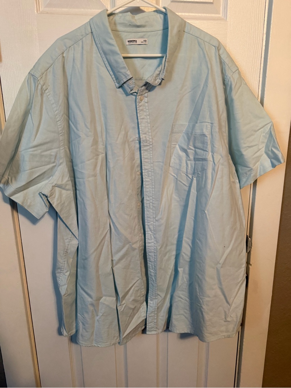 4XB Sonoma Light Blue Short-Sleeve Button-Down Shirt